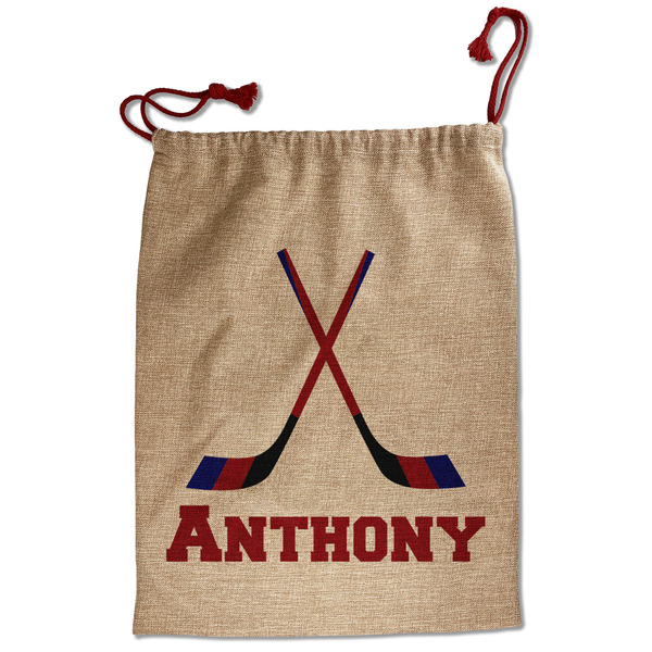 Custom Hockey 2 Santa Sack - Front (Personalized)