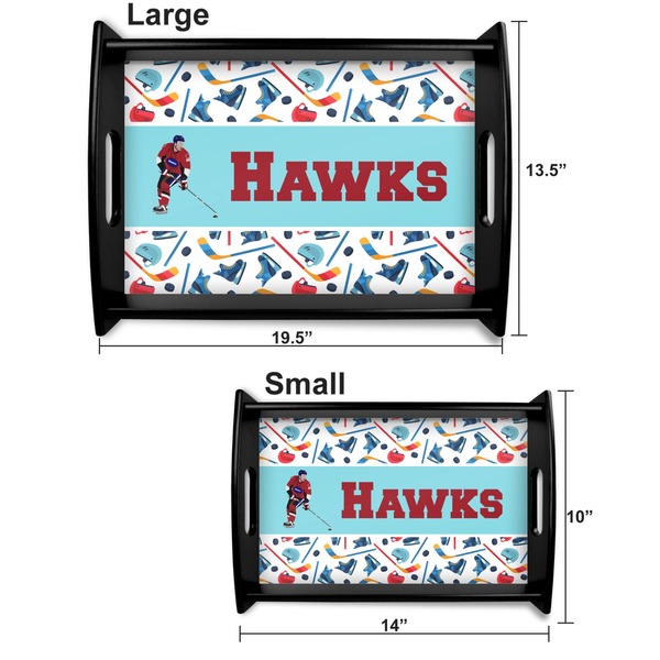 Hockey 2 Serving Tray Black Sizes