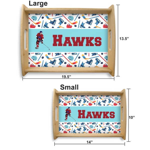 Hockey 2 Serving Tray Wood Sizes