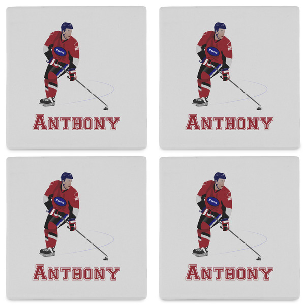 Hockey 2 Set of 4 Sandstone Coasters - See All 4 View