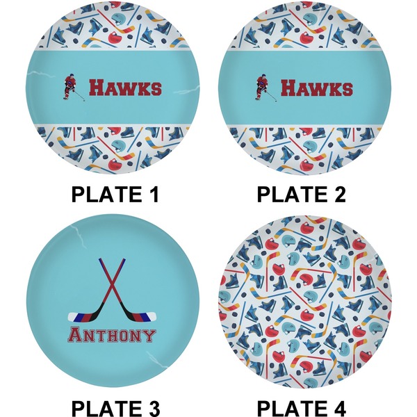 Hockey 2 Set of Lunch / Dinner Plates (Approval)