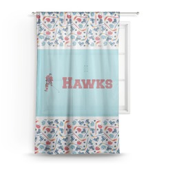 Hockey 2 Sheer Curtain - 50"x84" (Personalized)