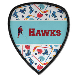 Hockey 2 Iron on Shield Patch A w/ Name or Text