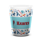 Hockey 2 Ceramic Shot Glass - 1.5 oz - White - Set of 4 (Personalized)