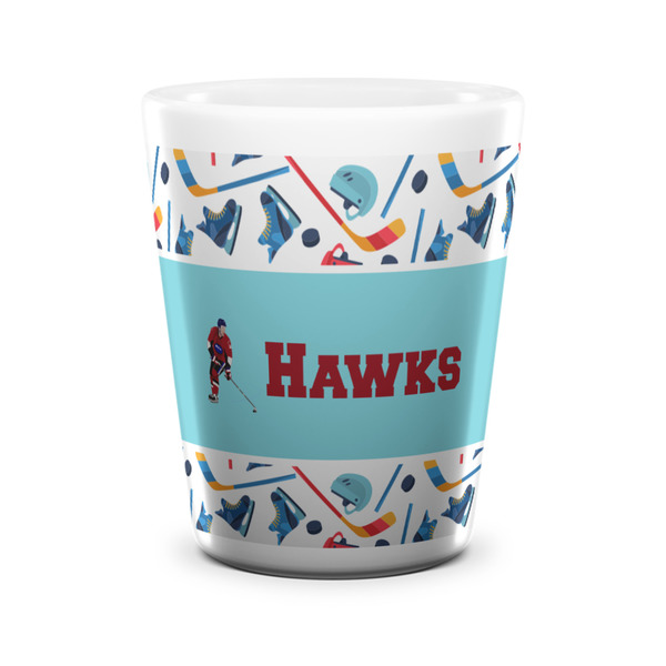 Hockey 2 Shot Glass - White - FRONT