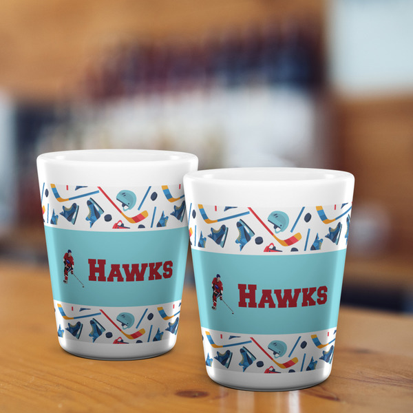 Hockey 2 Shot Glass - White - LIFESTYLE