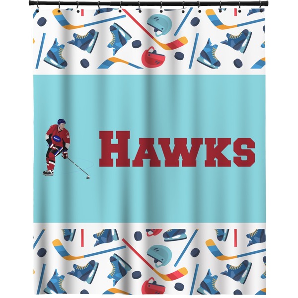 Custom Hockey 2 Extra Long Shower Curtain - 70"x84" (Personalized)