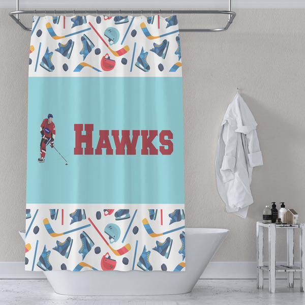 Hockey 2 Shower Curtain Lifestyle