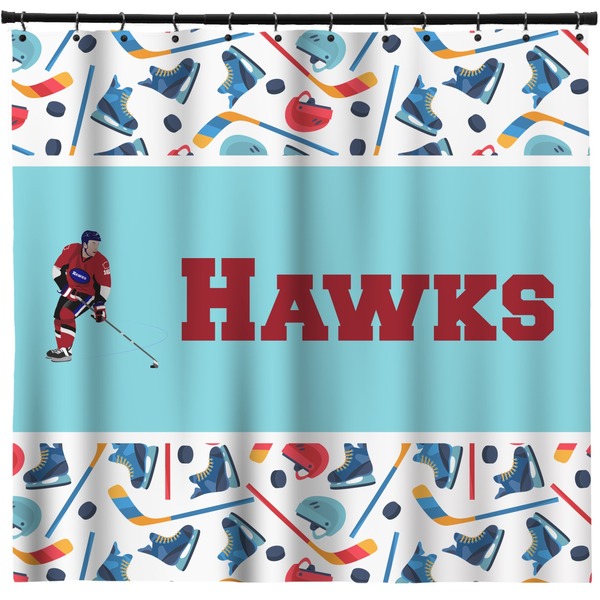 Custom Hockey 2 Shower Curtain - 71" x 74" (Personalized)