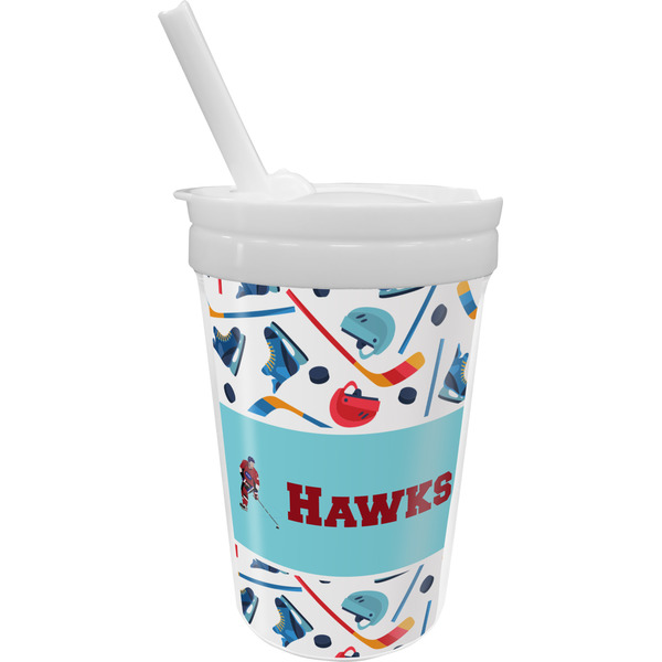 Custom Hockey 2 Sippy Cup with Straw (Personalized)
