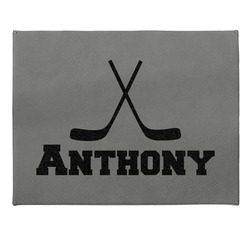 Hockey 2 Gift Boxes w/ Engraved Leather Lid (Personalized)