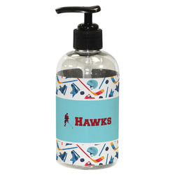 Hockey 2 Plastic Soap / Lotion Dispenser (8 oz - Small - Black) (Personalized)