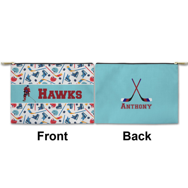 Hockey 2 Small Zipper Pouch Approval (Front and Back)