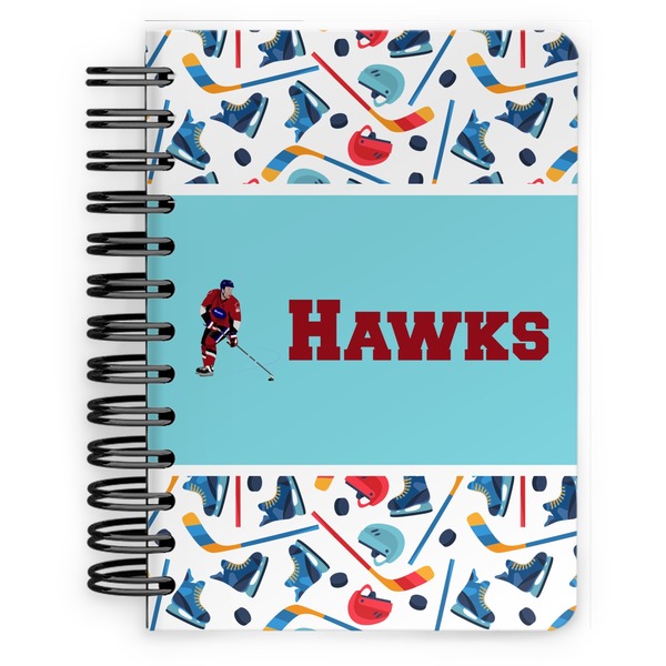 Custom Hockey 2 Spiral Notebook - 5x7 w/ Name or Text
