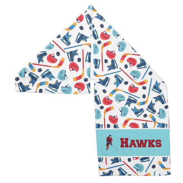 Hockey 2 Sports Towel Folded - Both Sides Showing