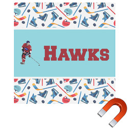 Hockey 2 Square Car Magnet - 6" (Personalized)