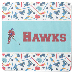 Hockey 2 Square Rubber Backed Coaster (Personalized)