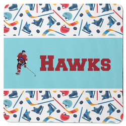 Hockey 2 Square Rubber Backed Coaster (Personalized)