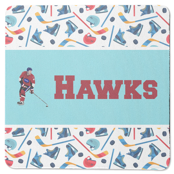 Hockey 2 Square Coaster Rubber Back - Single