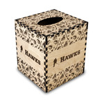 Hockey 2 Wood Tissue Box Cover - Square (Personalized)