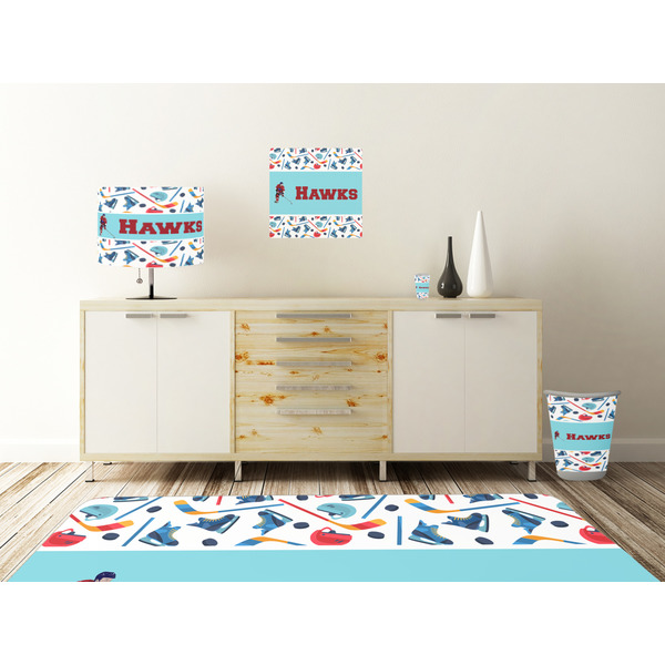 Hockey 2 Square Wall Decal Wooden Desk
