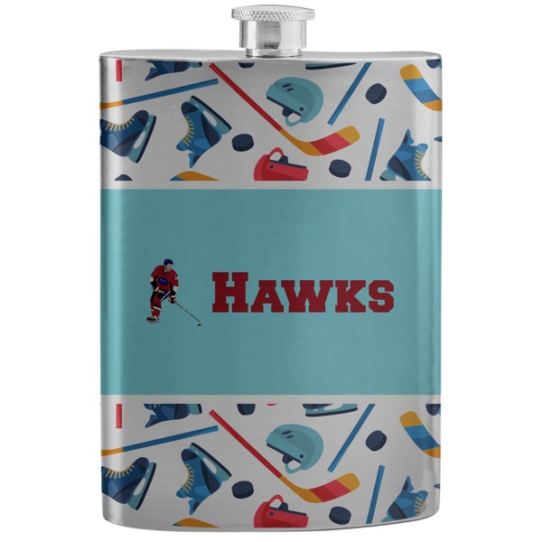 Custom Hockey 2 Stainless Steel Flask (Personalized)