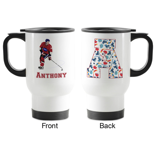 Hockey 2 Stainless Steel Travel Mug with Handle - Apvl