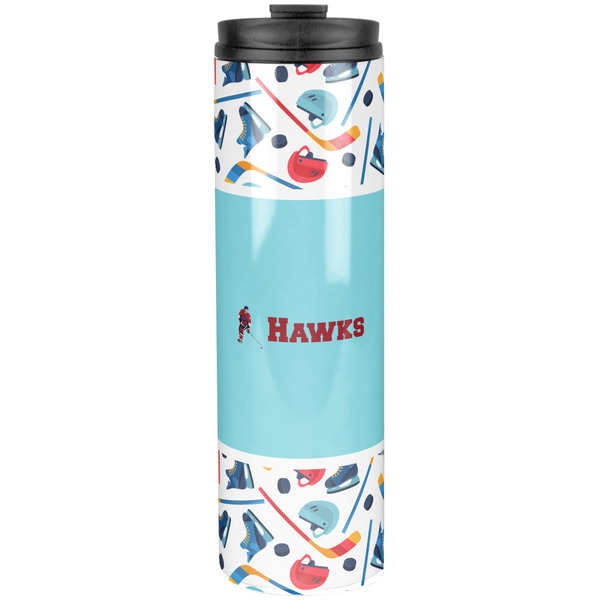 Custom Hockey 2 Stainless Steel Skinny Tumbler - 20 oz (Personalized)