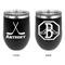 Hockey 2 Stainless Wine Tumblers - Black - Double Sided - Approval