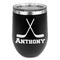 Hockey 2 Stainless Wine Tumblers - Black - Single Sided - Front