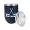 Hockey 2 Stainless Wine Tumblers - Navy - Single Sided - Alt View