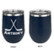 Hockey 2 Stainless Wine Tumblers - Navy - Single Sided - Approval