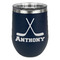 Hockey 2 Stainless Wine Tumblers - Navy - Single Sided - Front