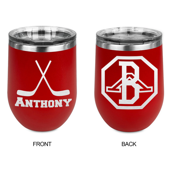 Hockey 2 Stainless Wine Tumblers - Red - Double Sided - Approval