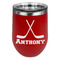 Hockey 2 Stemless Stainless Steel Wine Tumbler - Red - Double Sided (Personalized)