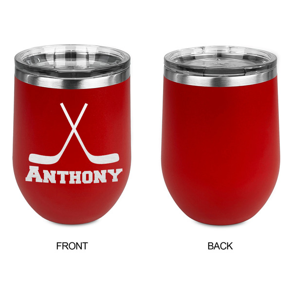 Hockey 2 Stainless Wine Tumblers - Red - Single Sided - Approval