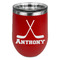 Hockey 2 Stainless Wine Tumblers - Red - Single Sided - Front
