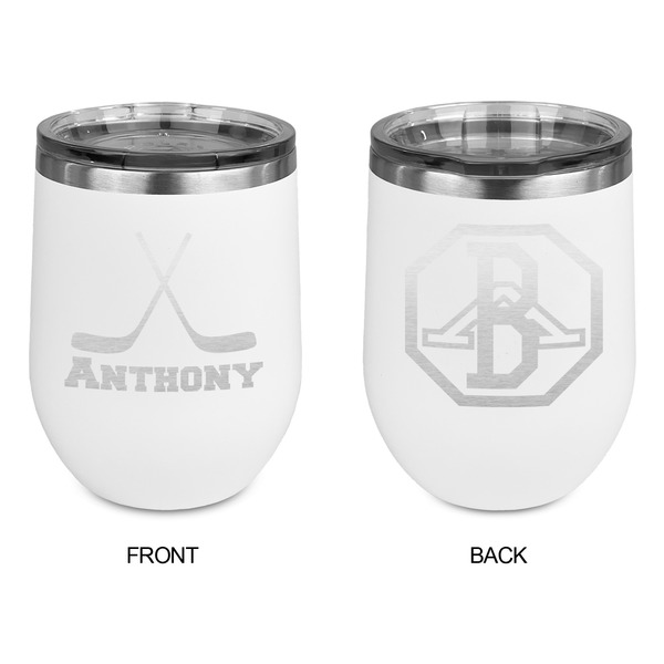 Hockey 2 Stainless Wine Tumblers - White - Double Sided - Approval