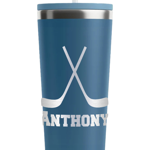 Hockey 2 Steel Blue RTIC Everyday Tumbler - 28 oz. - Close Up