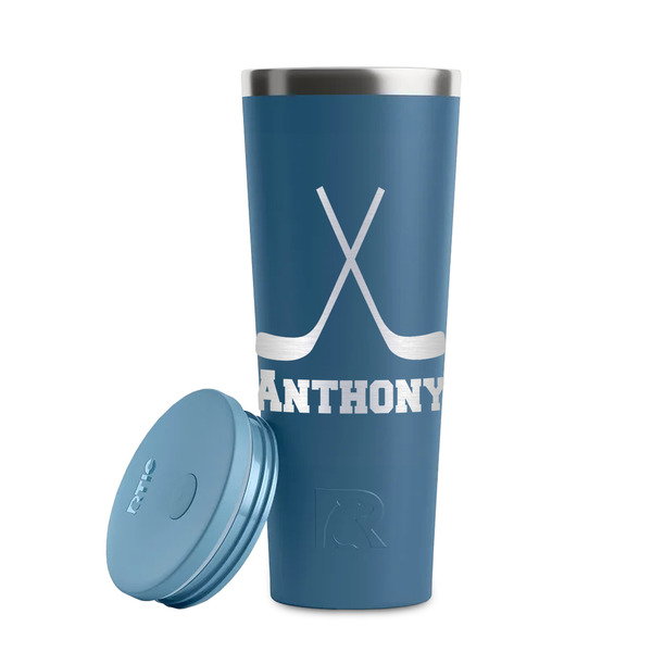 Hockey 2 Steel Blue RTIC Everyday Tumbler - 28 oz. - Lid Off
