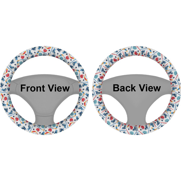 Hockey 2 Steering Wheel Cover- Front and Back
