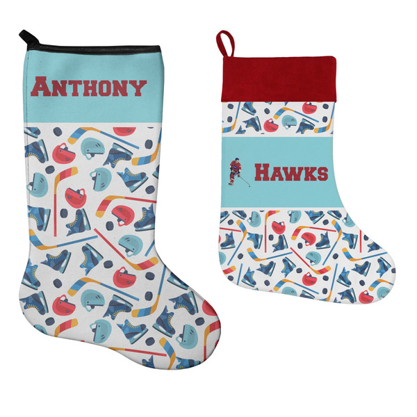 Hockey 2 Stockings - Side by Side compare