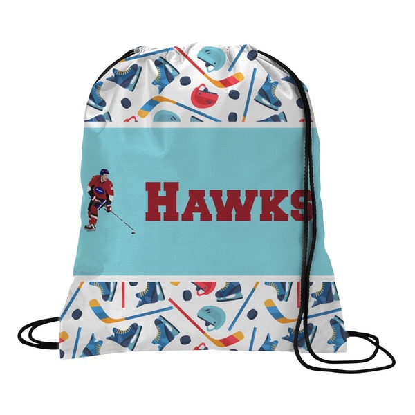 Custom Hockey 2 Drawstring Backpack - Large (Personalized)