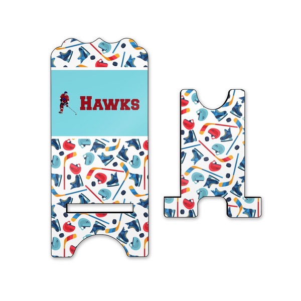 Hockey 2 Stylized Phone Stand - Front & Back - Small