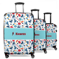 Hockey 2 3 Piece Luggage Set - 20" Carry On, 24" Medium Checked, 28" Large Checked (Personalized)