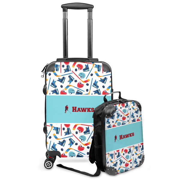 Custom Hockey 2 Kids 2-Piece Luggage Set - Suitcase & Backpack (Personalized)
