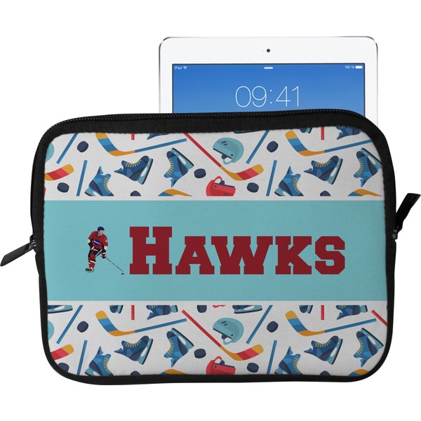 Custom Hockey 2 Tablet Case / Sleeve - Large (Personalized)