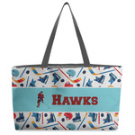 Hockey 2 Beach Totes Bag - w/ Black Handles (Personalized)