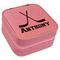 Hockey 2 Travel Jewelry Boxes - Pink Leather (Personalized)