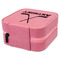 Hockey 2 Travel Jewelry Boxes - Leather - Pink - View from Rear
